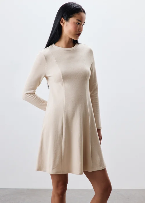 Oatmeal Skater Mini Dress - 8 Image 1