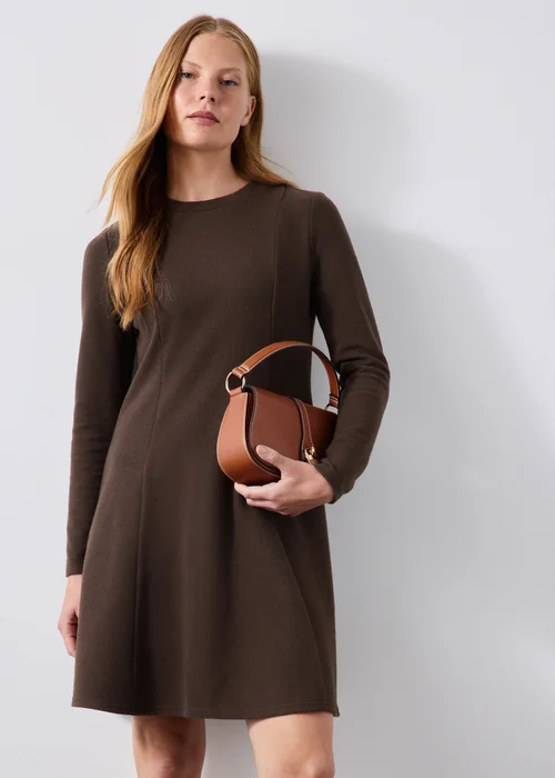 Chocolate Brown Skater Mini Dress - 8 Image 1