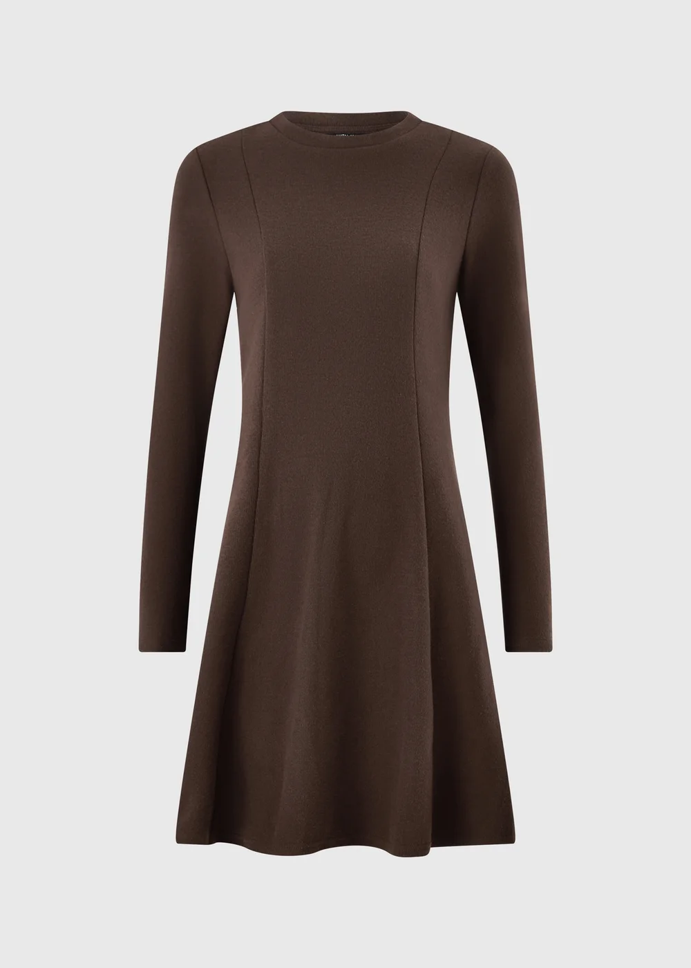 Chocolate Brown Skater Mini Dress - 8 Image 5