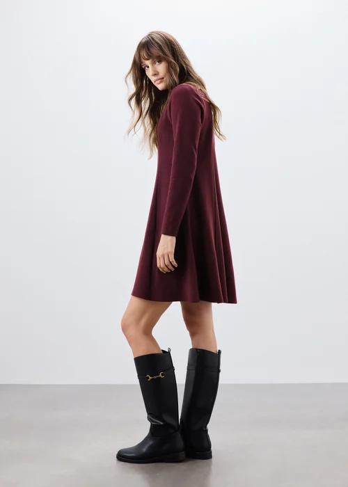 Wine Skater Mini Dress - 8 Image 1