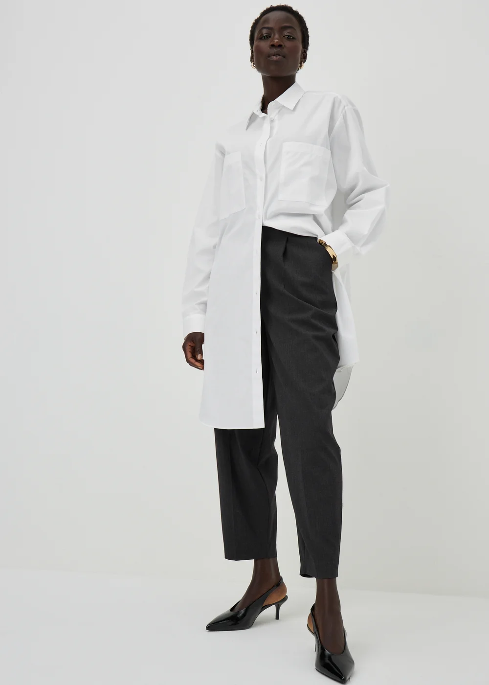 White Mini Shirt Dress - 8 Image 1
