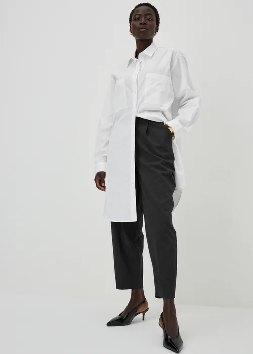 White Mini Shirt Dress - 8 Image 1