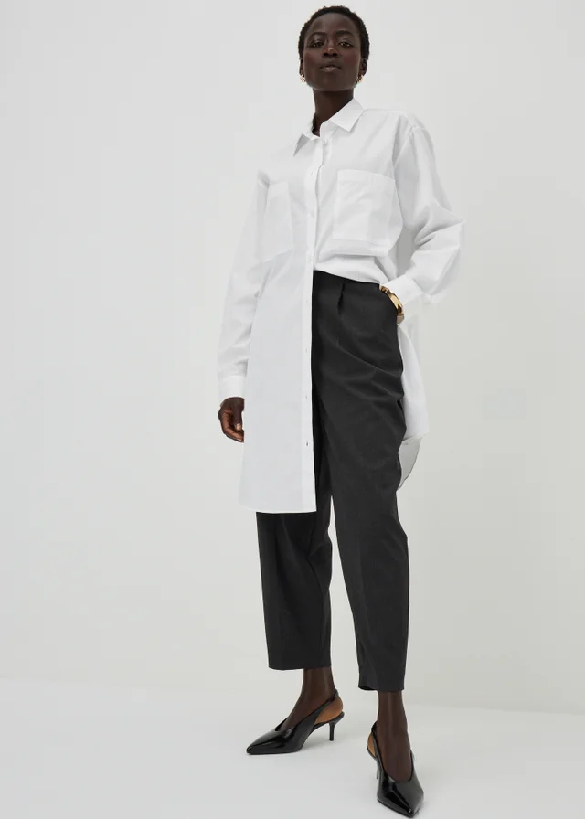 Tall White Mini Shirt Dress