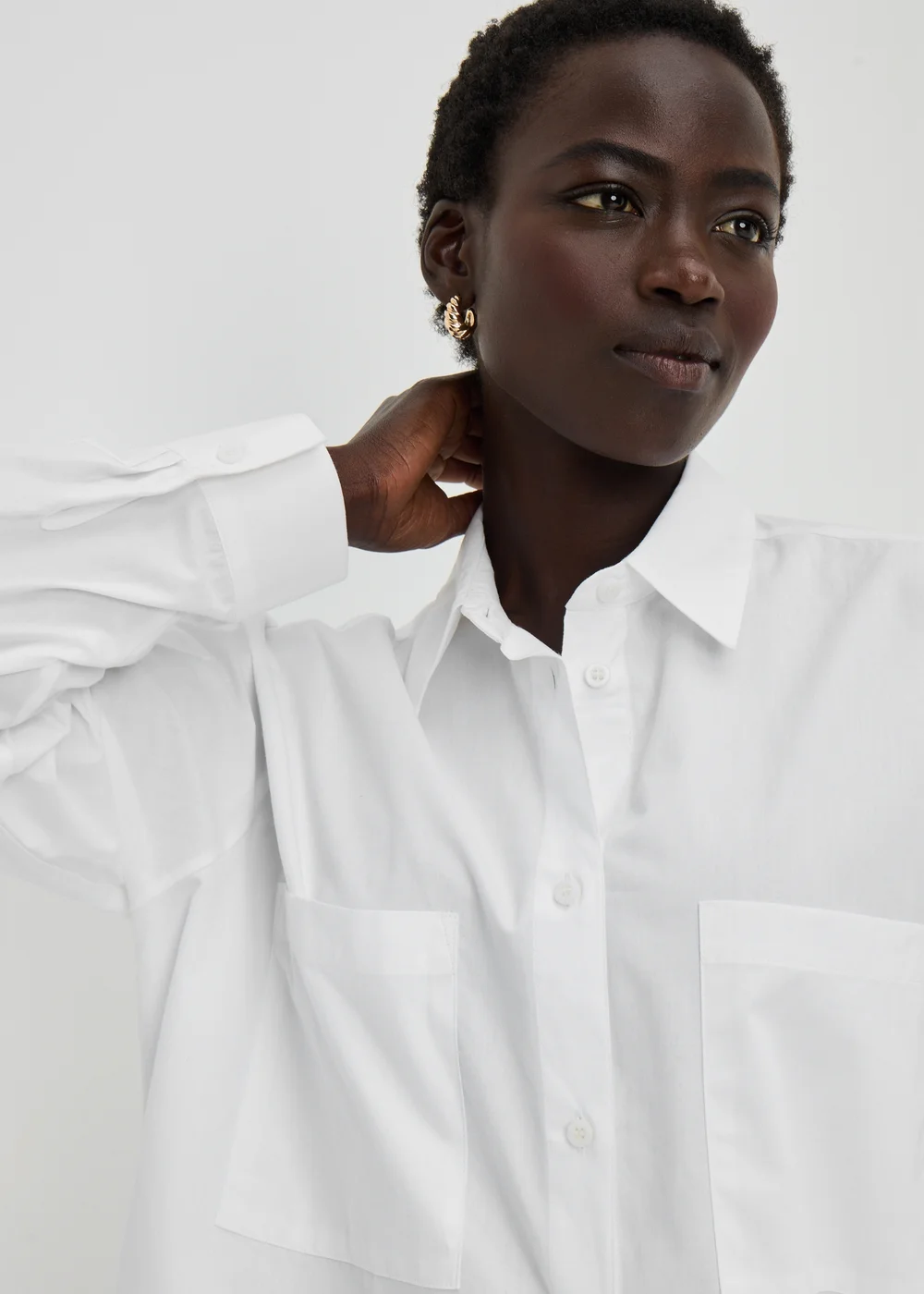 White Mini Shirt Dress - 8 Image 3