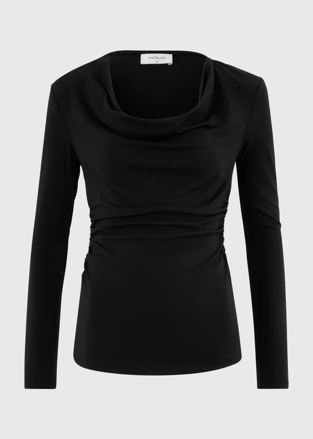 Black Cowl Neck Top