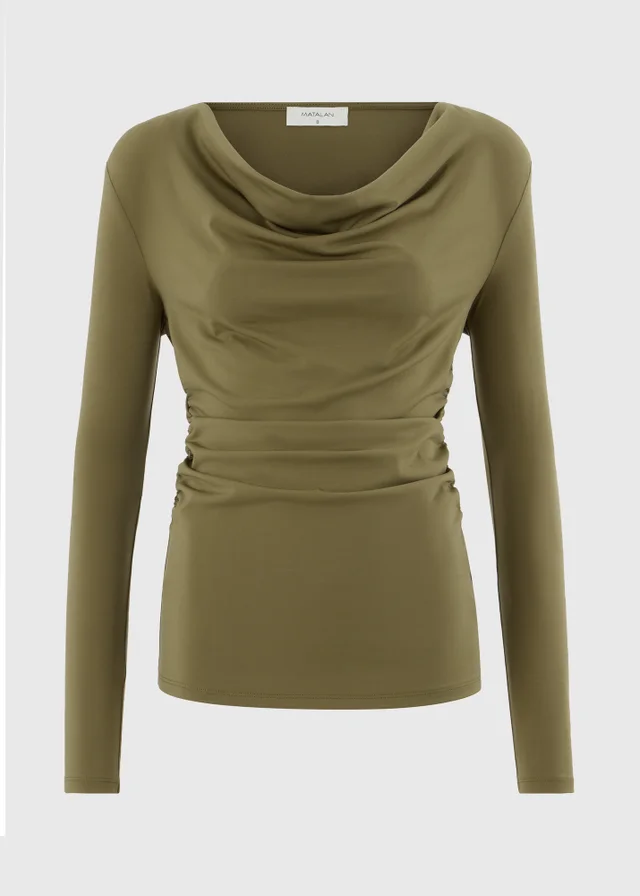 Dark Olive Cowl Neck Top