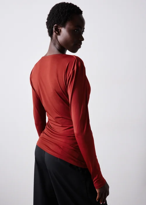 Red Cowl Neck Top - 8 Image 3