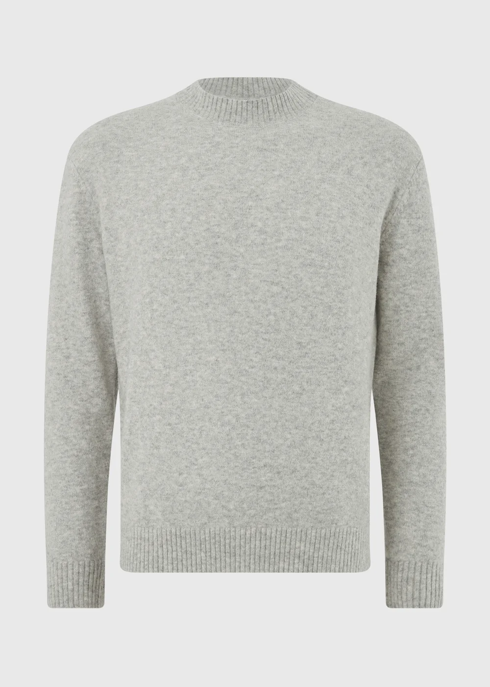 Grey High Crew Neck Jumper - S Image 5