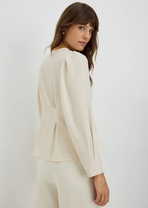 Cream Cinched Button Through Blouse - 8 Image 2