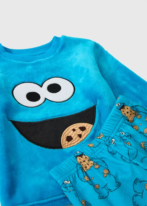 Boys Blue Cookie Monster Fleece Pyjamas (1-7 yrs) - 1-1.5 Yrs Image 2