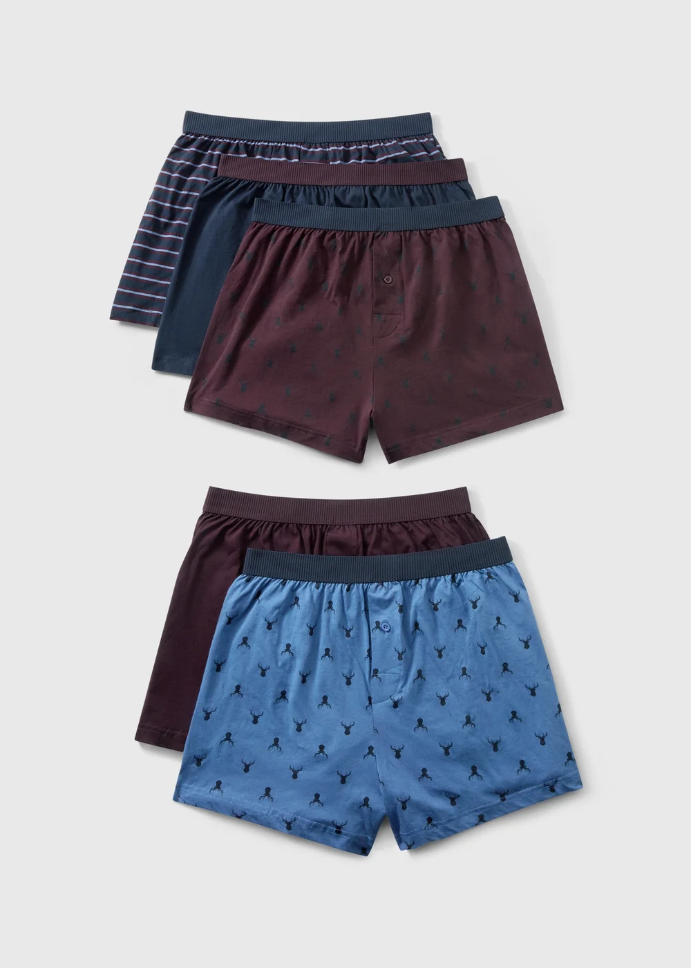 5 Pack Burgundy Loose Fit Boxers - XL Image 1