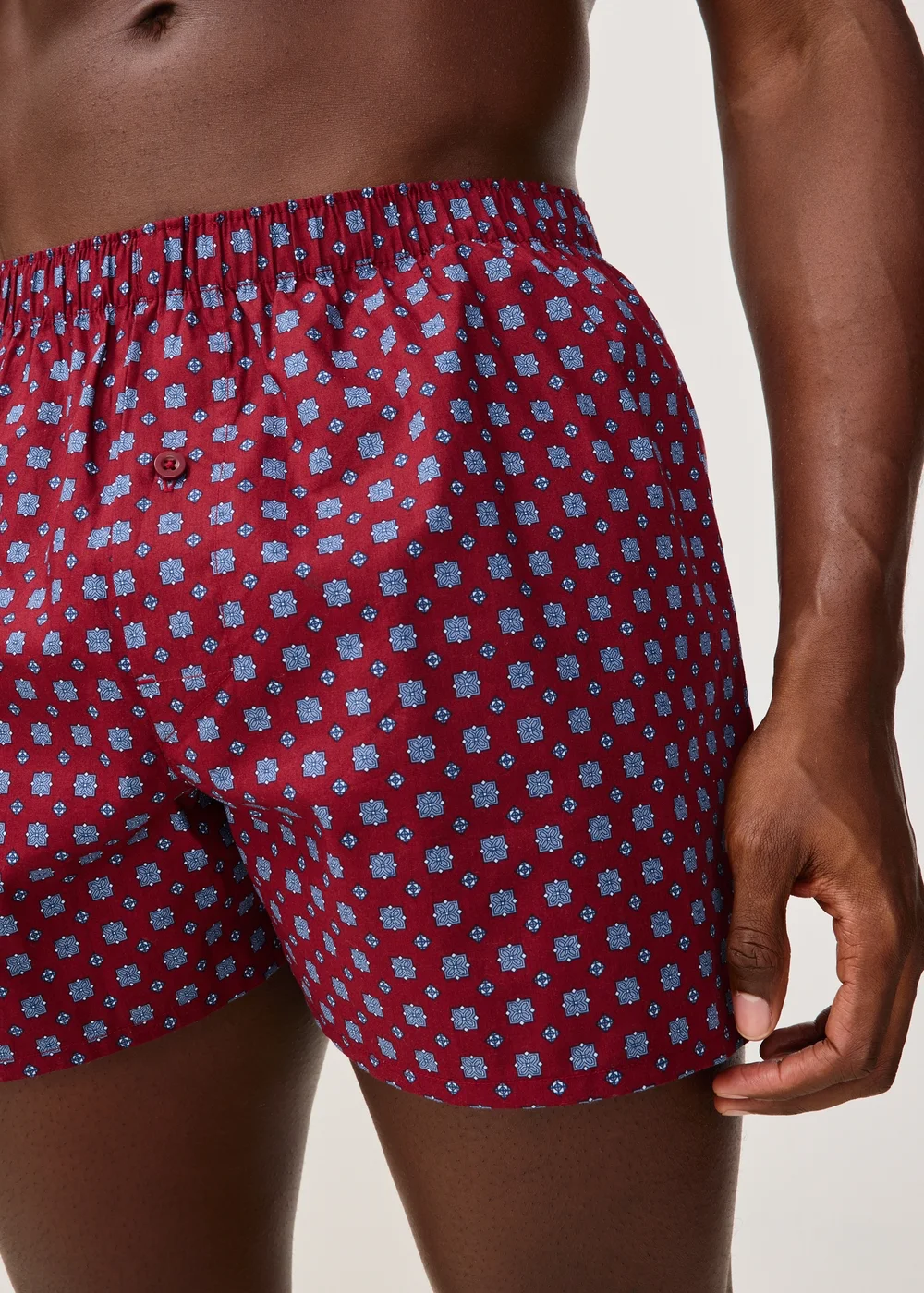 5 Pack Burgundy Cotton Woven Boxers - M Image 4