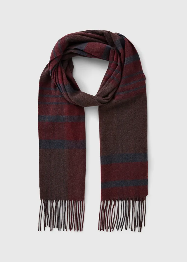 Burgundy Check Scarf