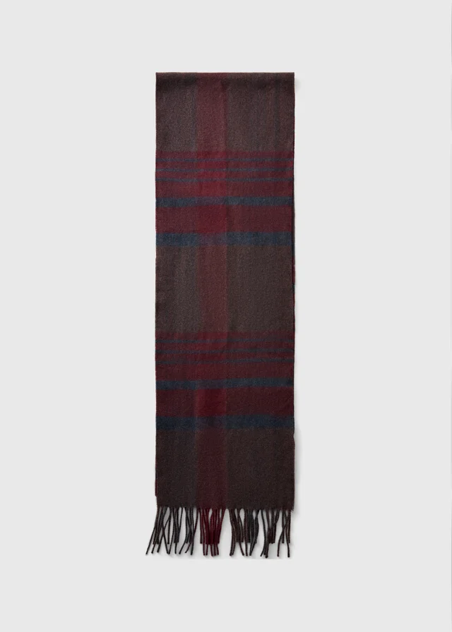 Burgundy Check Scarf