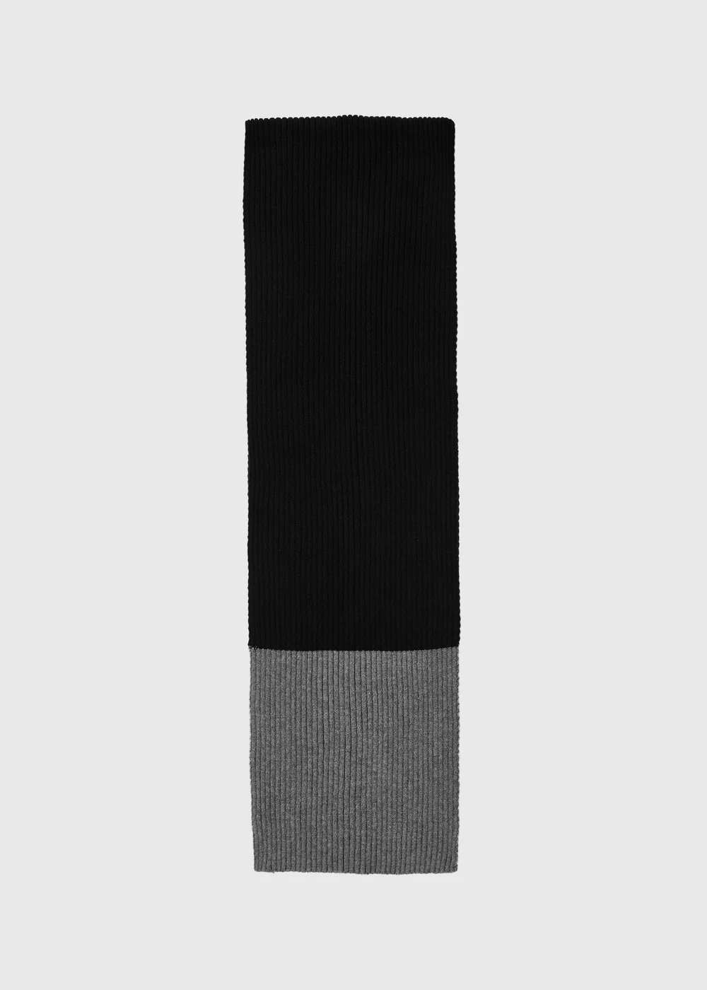 Black/Grey RIbbed Scarf - One Size Image 2
