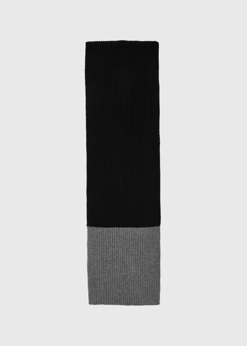 Black/Grey RIbbed Scarf - One Size Image 2