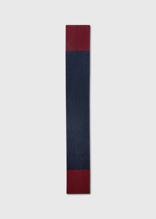 Men's Navy & Burgundy Knitted Scarf - One Size Image 2