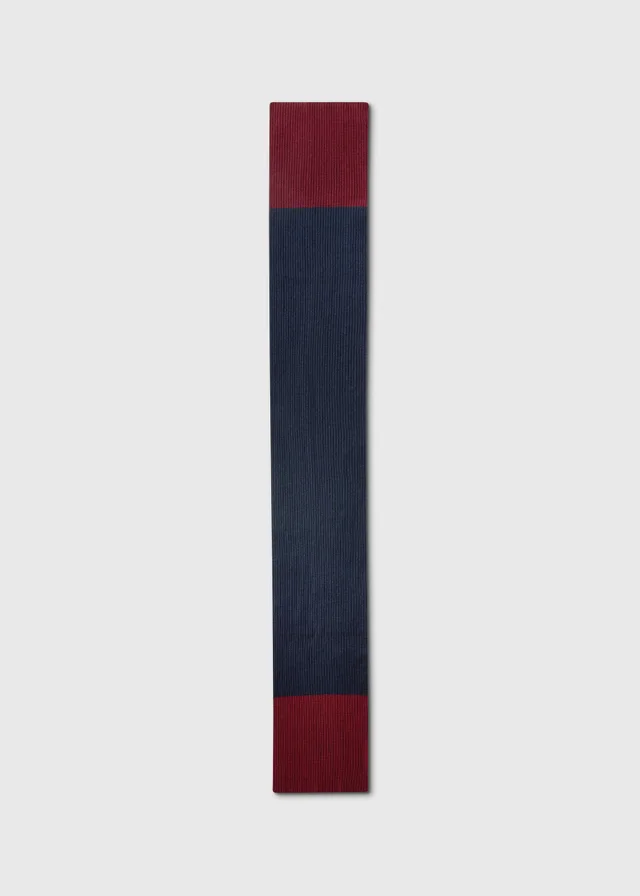 Men's Navy & Burgundy Knitted Scarf
