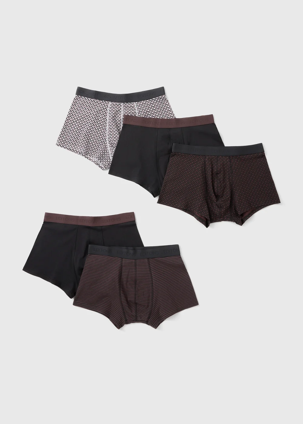 5 Pack Burgundy Hipsters - L Image 1
