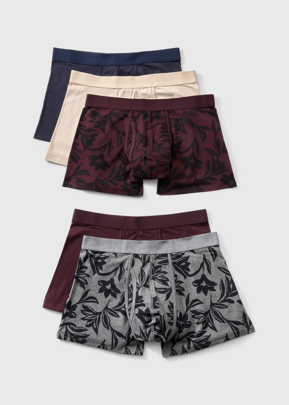 5 Pack Burgundy Floral Trunks - S Image 1