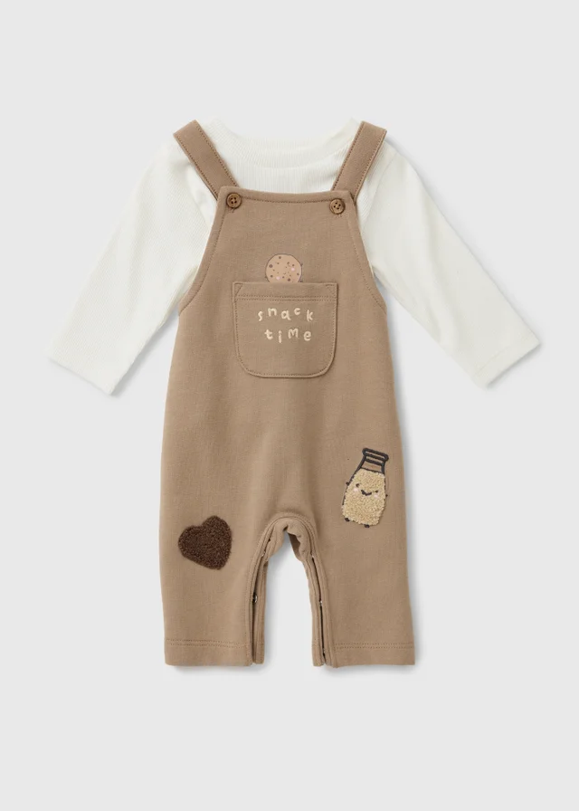 Baby Brown Cookie Top & Dungaree Set (1-23 Months)