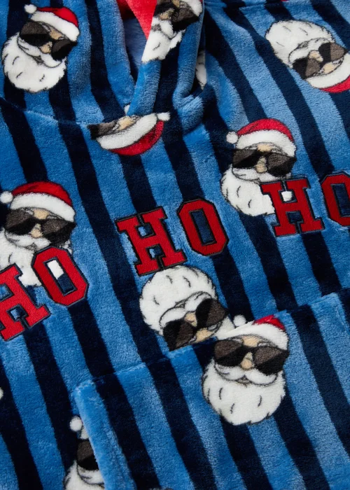 Kids Blue Santa Christmas Snuggle Hoodie (3-13yrs) - Small Image 2