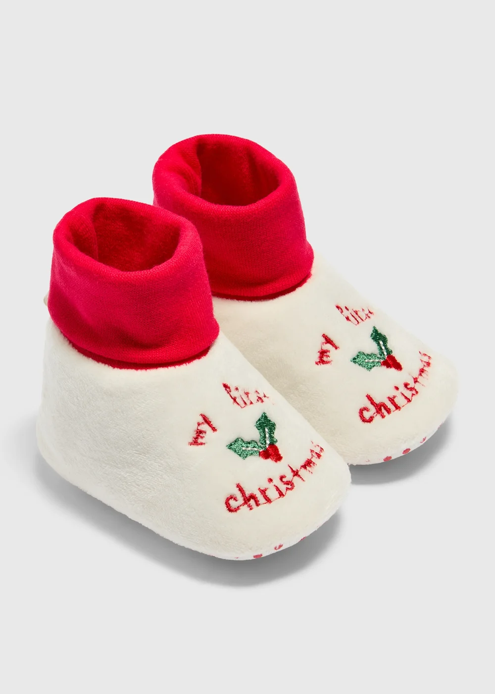 Baby Cream My First Christmas Sock Boots (0-12 Mnths) - 0-3 months Image 1