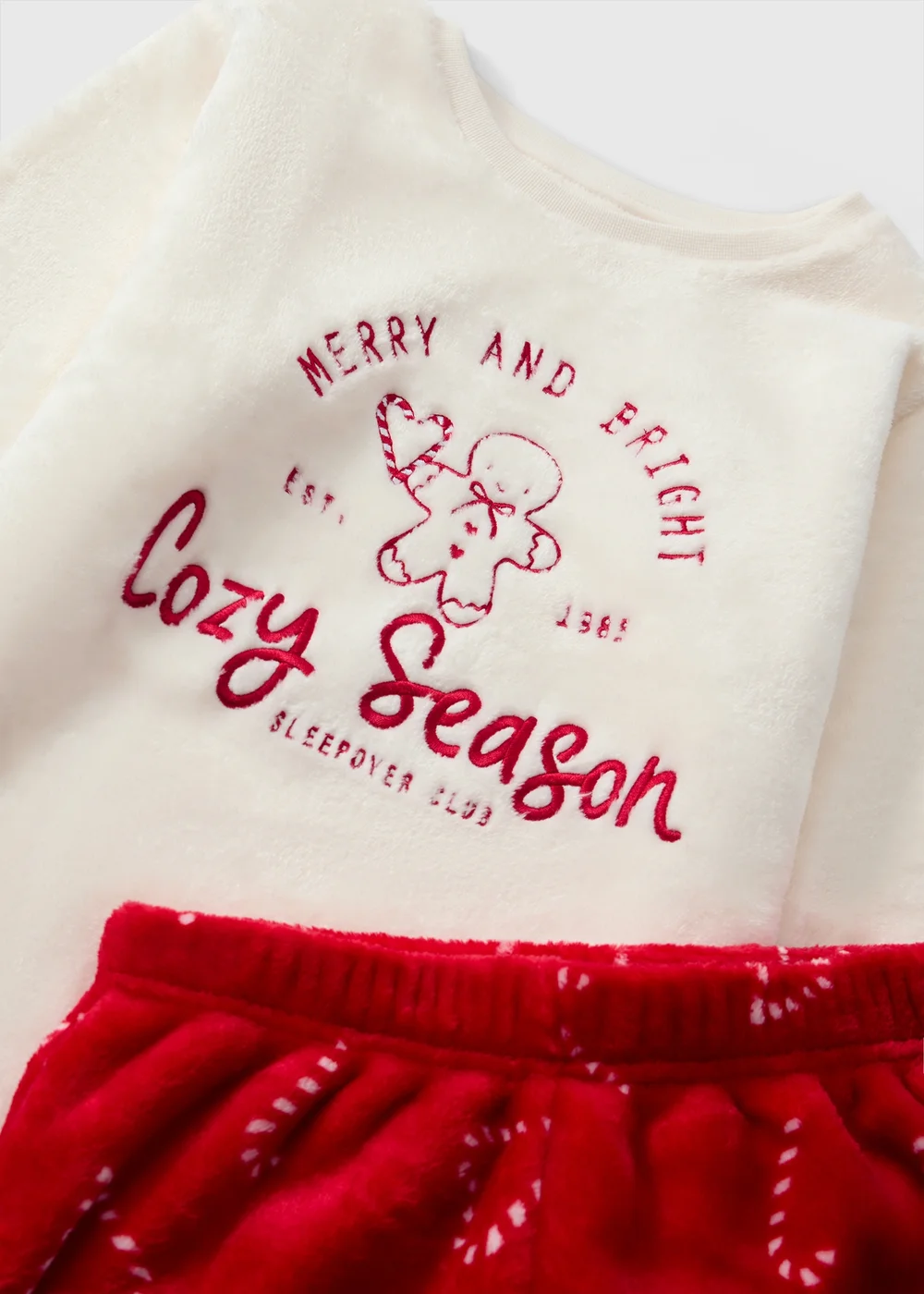 Girls’ Christmas Gingerbread Fleece Pyjama Set - 1-1.5 Yrs Image 2