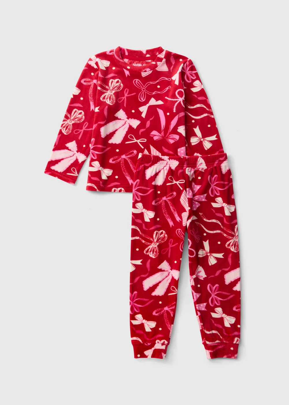 Girls Bow Fleece Pyjama Set (1-13Yrs) - 1-1.5 Yrs Image 1