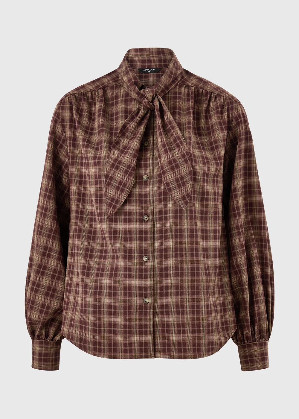 Red Checked Neck Detail Shirt - 8 Image 4