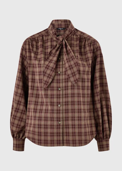 Red Checked Neck Detail Shirt - 8 Image 4