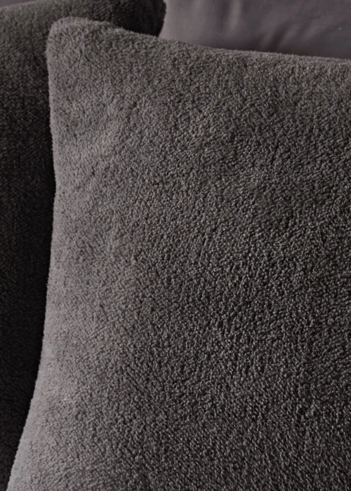 Grey Teddy Fleece Duvet Set - Single Image 2