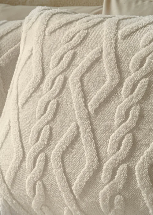 Cream Cable Knit Duvet Set - Double Image 2