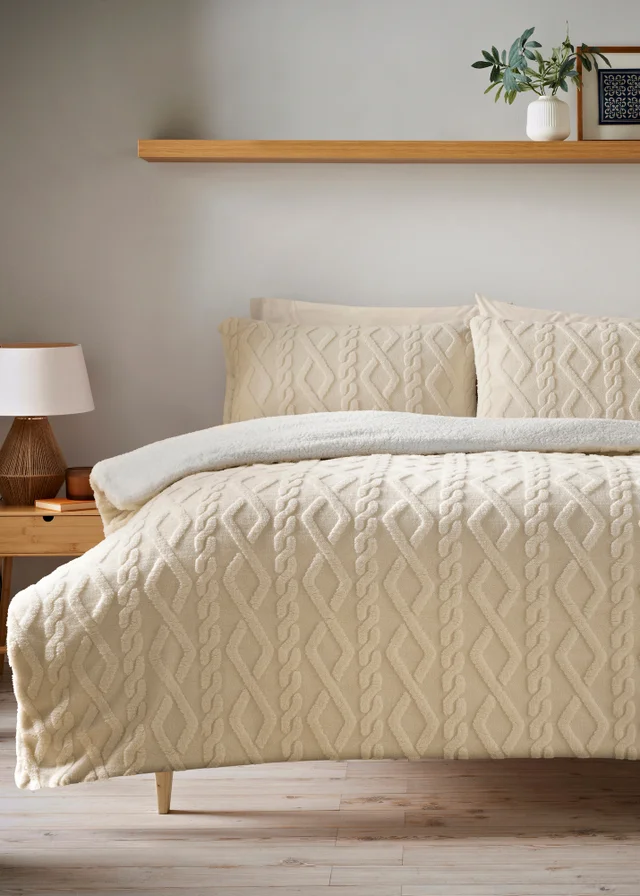Cream Cable Knit Duvet Set