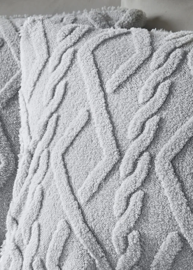 Grey Cable Knit Duvet Set
