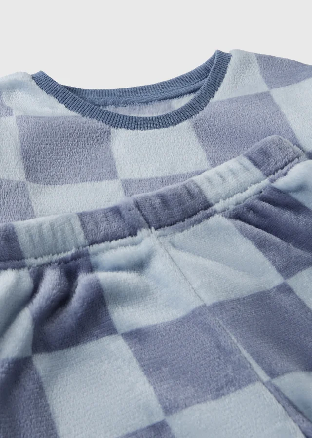 Boys Blue Checkerboard Pyjamas (1-13 yrs)