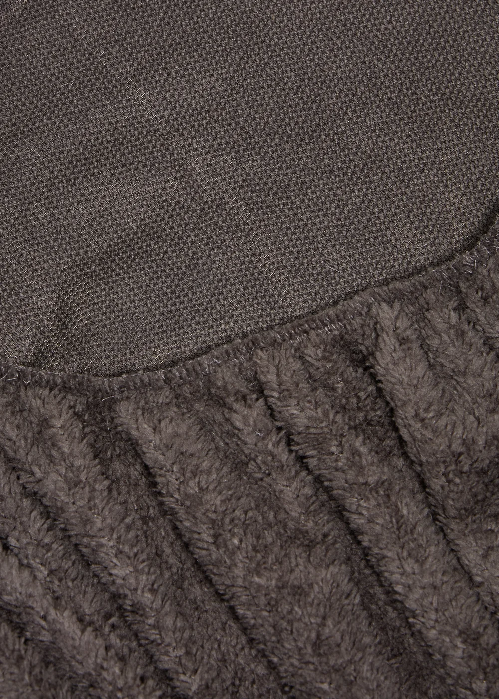 Grey Teddy Fleece Fitted Sheet - Single Image 2