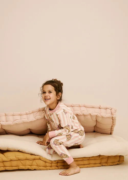 2 Pack Girls Pink Croissant Pyjamas (1-7yrs) - 1-1.5 Yrs Image 2