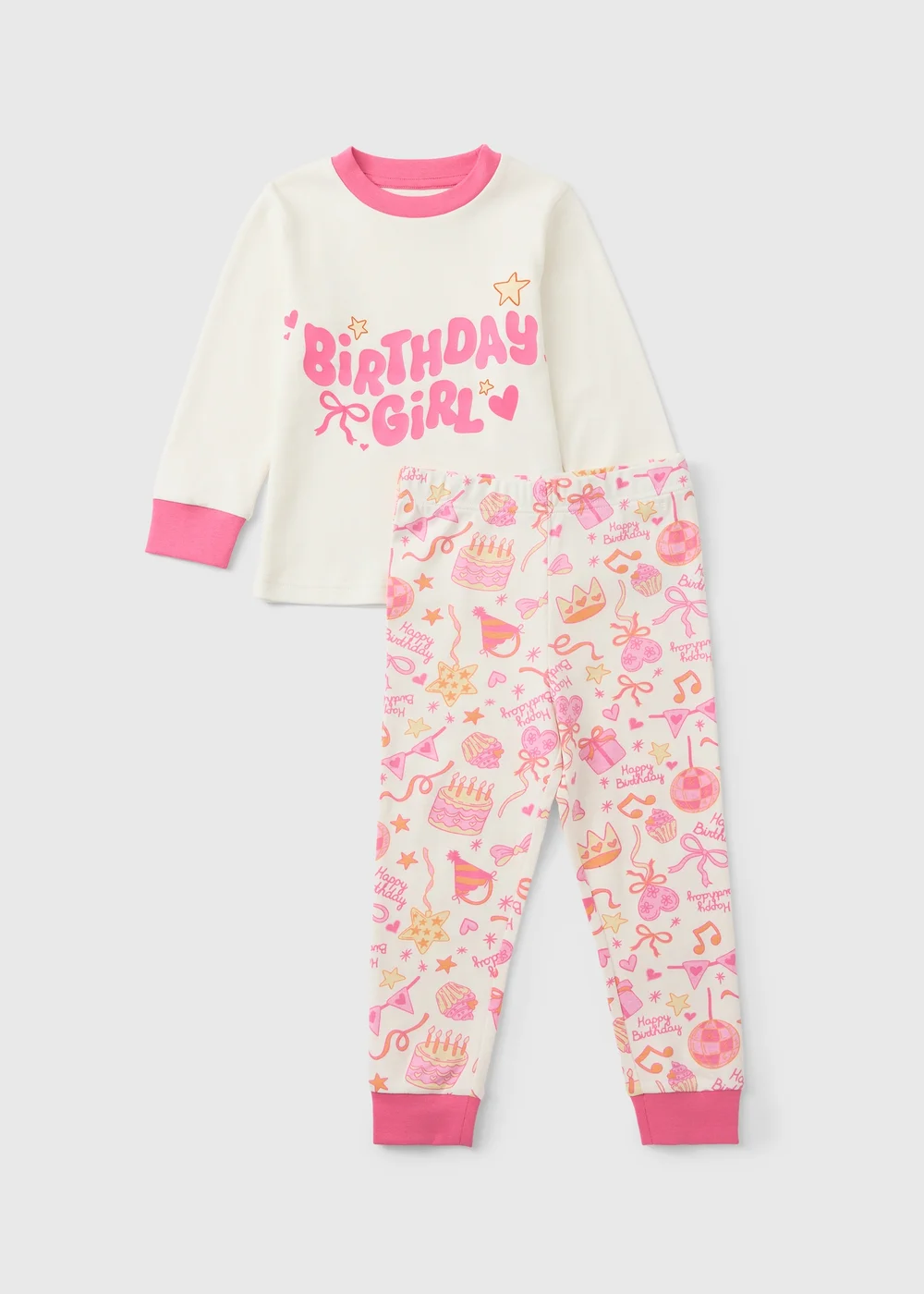 Girls’ Pink Birthday Girl Pyjama Set (1-7yrs) - 1-1.5 Yrs Image 1
