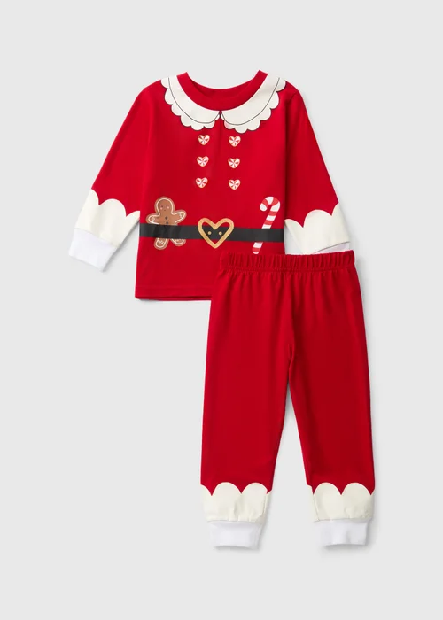 Kids Red Mrs Clause Dress Up Pyjamas (1-7yrs) - 1-1.5 Yrs Image 1