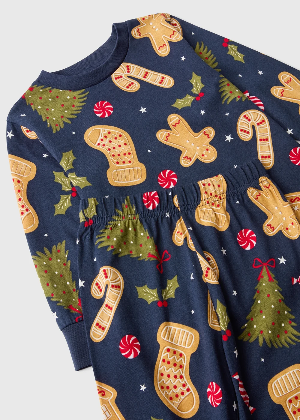 Kids Navy Gingerbread Pyjama Set - 1-1.5 Yrs Image 2