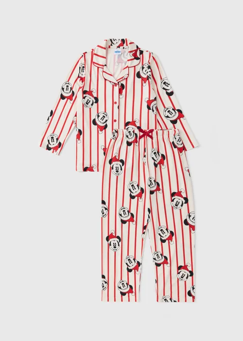 Disney Girls Red Minnie Mouse Matching Family Christmas Pyjamas (1-13yrs) - 5-6 Yrs Image 1
