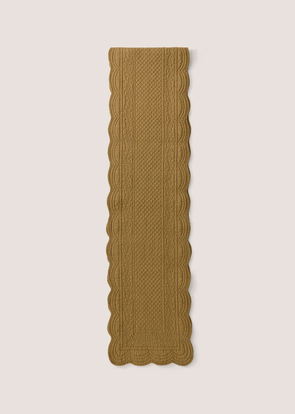 Green Quilted Table Runner Image 1