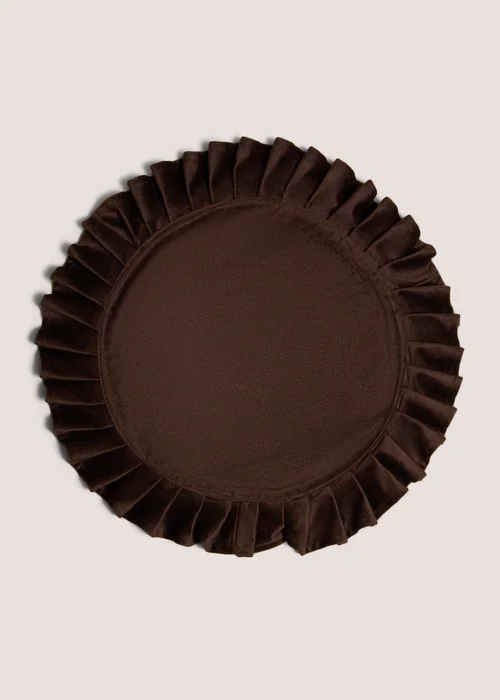 2 Pack Brown Ruffle Placemats Image 1