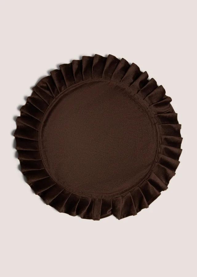 2 Pack Brown Ruffle Placemats