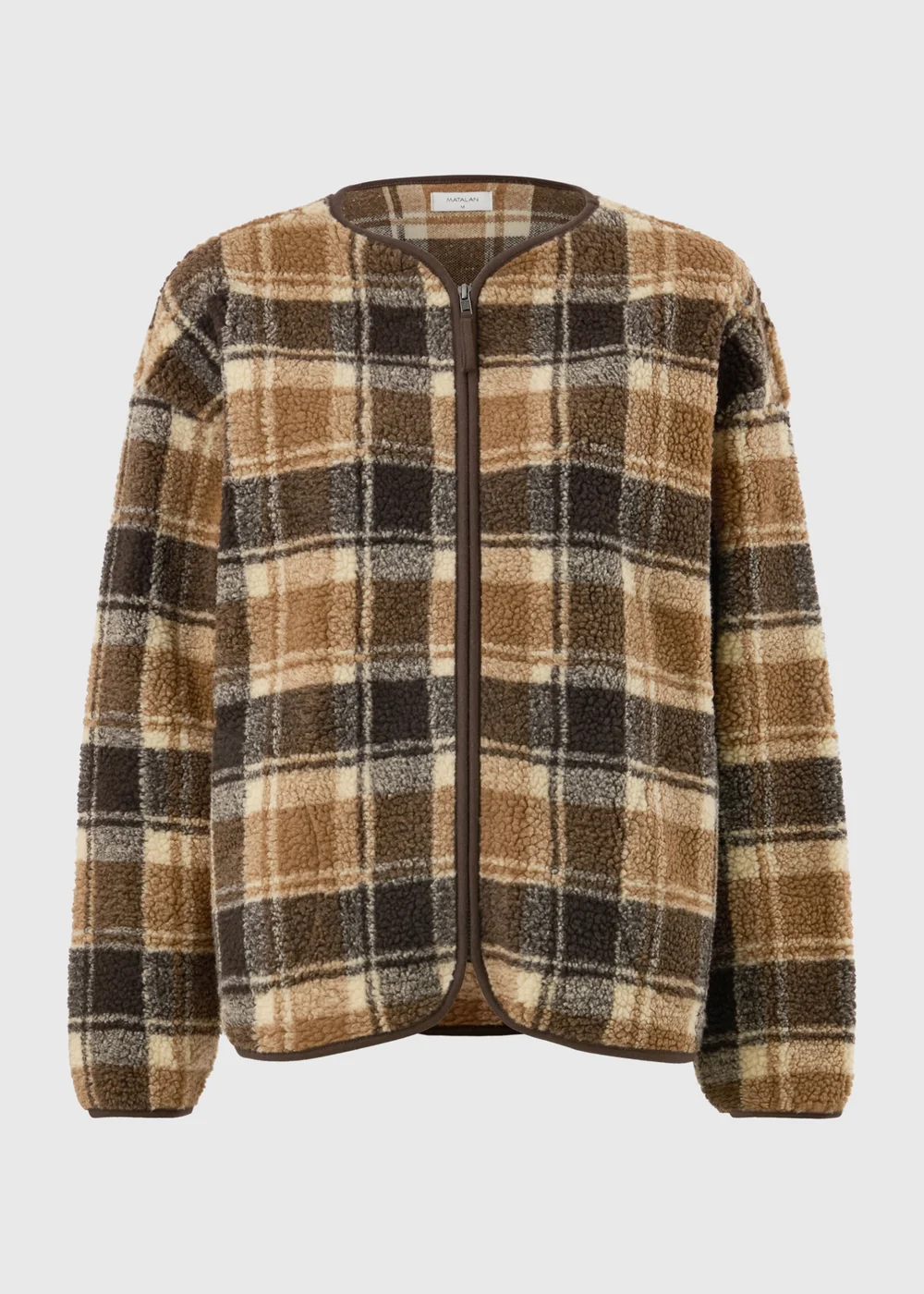 Brown Check Borg Jacket - XS Image 5