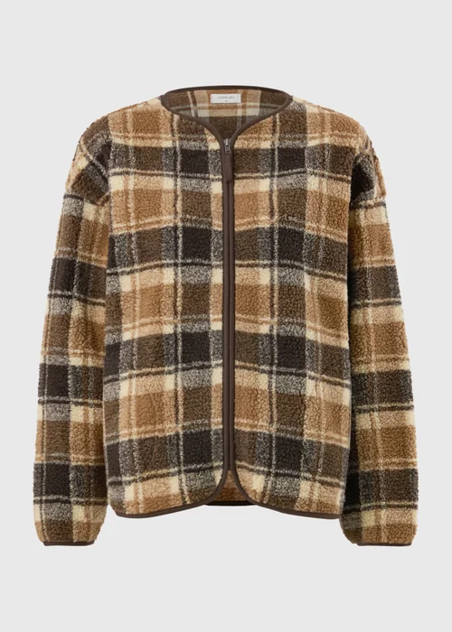Brown Check Borg Jacket - XS Image 5