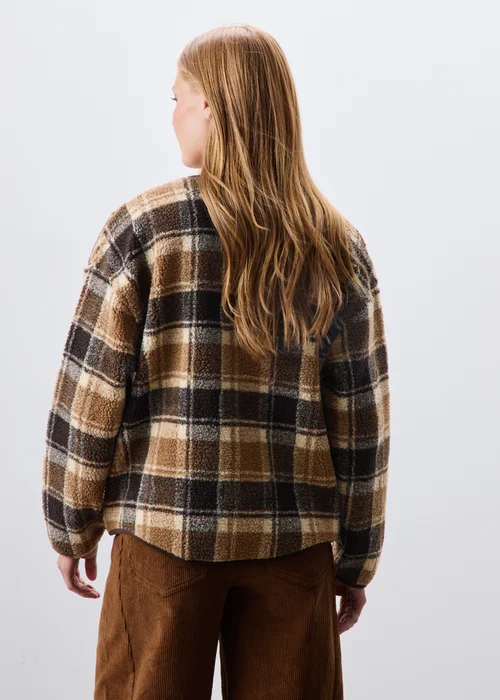 Brown Check Borg Jacket - XS Image 2
