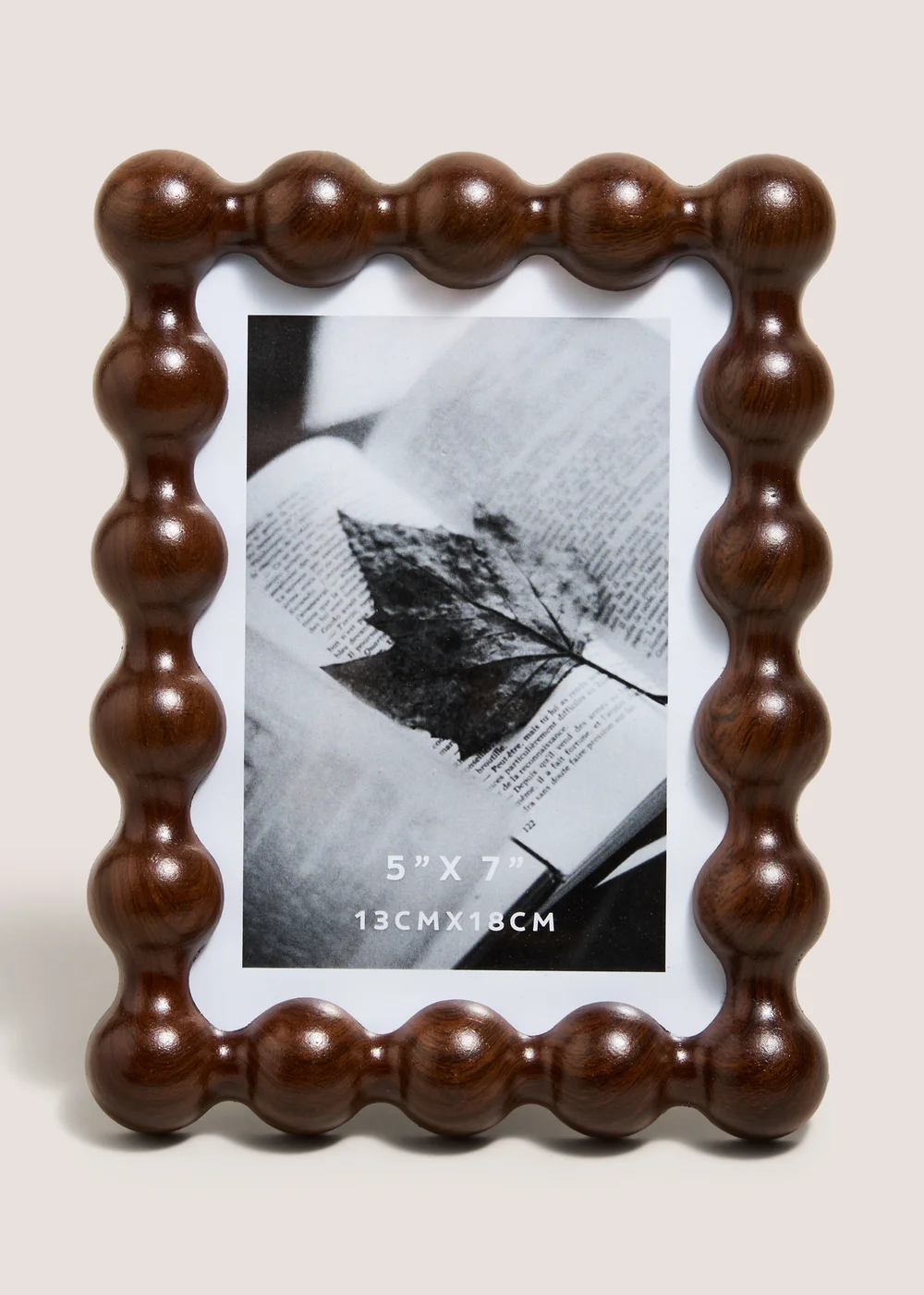 Wood Effect Bobbled Photo Frame 5 x 7 Image 1