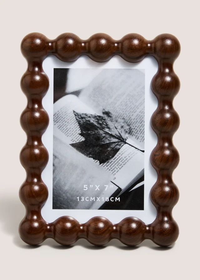 Wood Effect Bobbled Photo Frame 5 x 7